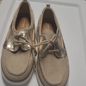 Easy Spirit Metallic Gold Lace-Up Shoes